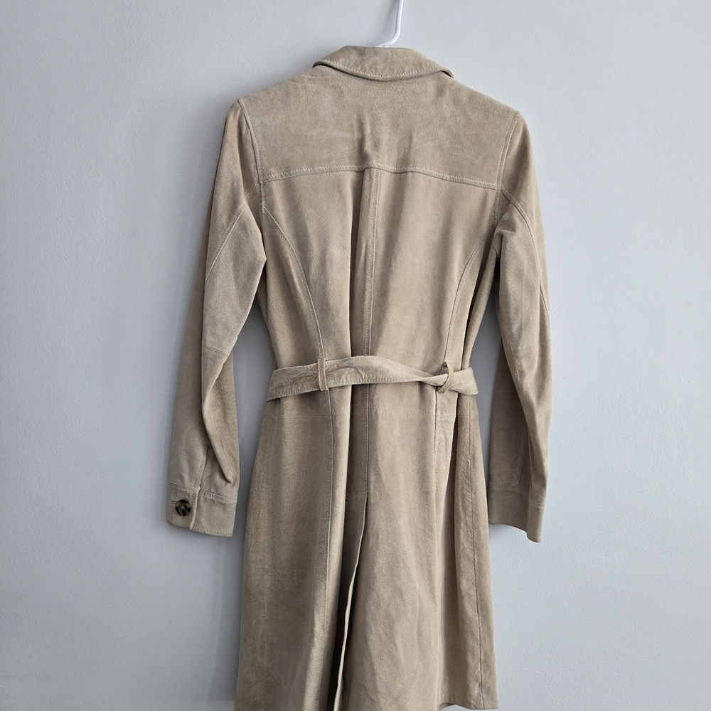 INC International Concepts Beige Suede Trench Coat - Picture 6 of 10
